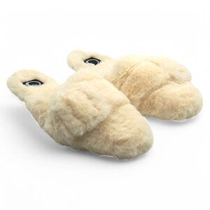 Journee Collection Womens Faux Fur Eara Slipper Beige